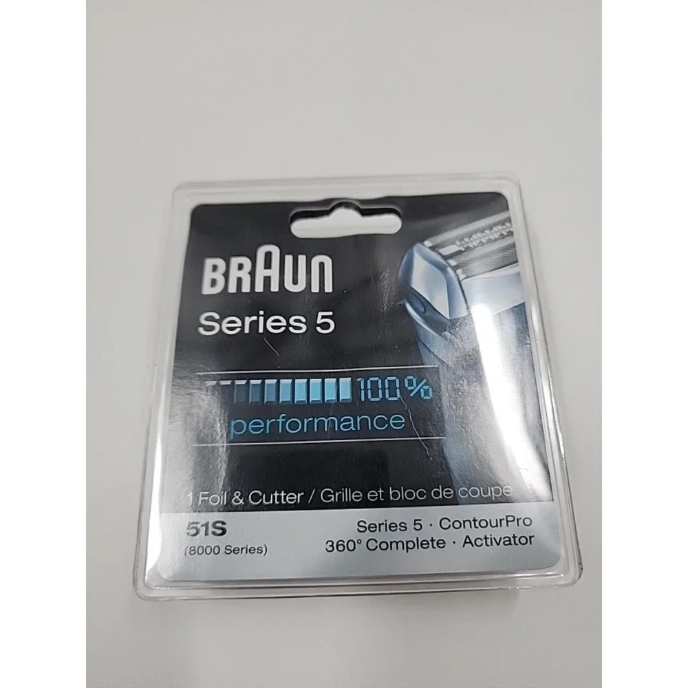 Braun Series 5 Shaver Replacement Foil and Cutter 51S 8000 Series Silver
